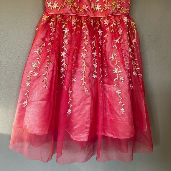 -Joan Michelle embroidered Pink Dress for girls/size 5 - Picture 8 of 9